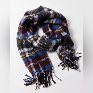 Urban Outfitters Fuzzy Plaid Scarf